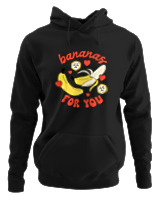 Φούτερ με κουκούλα Αντρικό - Bananas For You - Color Thumbnail Μαύρο