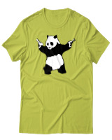 T-Shirt Αντρικό - Banksy Style Panda - Color Thumbnail Λαχανί