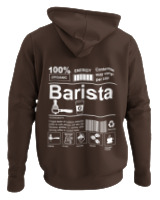 Φούτερ με κουκούλα - Barista - Color Thumbnail Καφέ