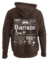 Φούτερ με κουκούλα - Barista - Color Thumbnail Καφέ