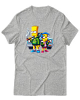 T-Shirt Αντρικό - Bart Milhouse Car - Color Thumbnail Γκρι Μελανζέ