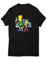 T-Shirt Αντρικό - Bart Milhouse Car - Color Thumbnail Μαύρο