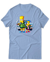 T-Shirt Αντρικό - Bart Milhouse Car - Color Thumbnail Γαλάζιο