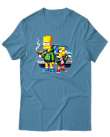 T-Shirt Αντρικό - Bart Milhouse Car - Color Thumbnail Τιρκουάζ