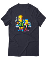 T-Shirt Αντρικό - Bart Milhouse Car - Color Thumbnail Σκούρο Μπλε
