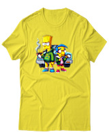 T-Shirt Αντρικό - Bart Milhouse Car - Color Thumbnail Κίτρινο