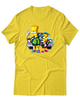 T-Shirt Αντρικό - Bart Milhouse Car - Color Thumbnail Χρυσό Κίτρινο