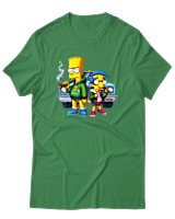 T-Shirt Αντρικό - Bart Milhouse Car - Color Thumbnail Πράσινο