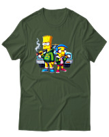 T-Shirt Αντρικό - Bart Milhouse Car - Color Thumbnail Κυπαρισσί