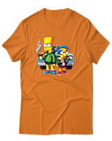 T-Shirt Αντρικό - Bart Milhouse Car - Color Thumbnail Πορτοκαλί
