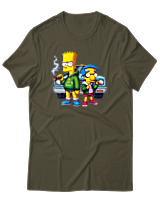 T-Shirt Αντρικό - Bart Milhouse Car - Color Thumbnail Χακί