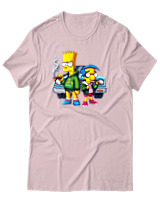 T-Shirt Αντρικό - Bart Milhouse Car - Color Thumbnail Απαλό Ροζ