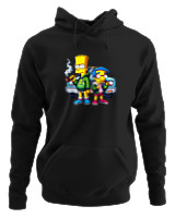 Φούτερ με κουκούλα Γυναικείο - Bart Milhouse Car - Color Thumbnail Μαύρο