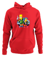 Φούτερ με κουκούλα Γυναικείο - Bart Milhouse Car - Color Thumbnail Κόκκινο
