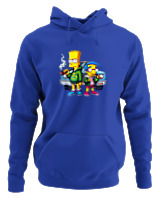 Φούτερ με κουκούλα Γυναικείο - Bart Milhouse Car - Color Thumbnail Μπλε Ρουά