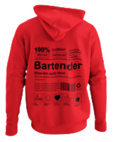 Φούτερ με κουκούλα Αντρικό - Bartender - Color Thumbnail Κόκκινο