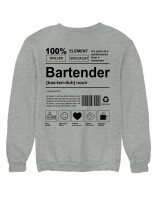 Φούτερ χωρίς κουκούλα - Bartender - Color Thumbnail Γκρι Μελανζέ