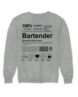 Φούτερ χωρίς κουκούλα Γυναικείο - Bartender - Color Thumbnail Γκρι Μελανζέ