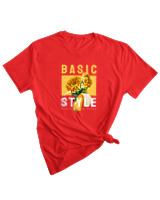 T-Shirt Woman Fashion Γυναικείο - Basic Yellow - Color Thumbnail RED