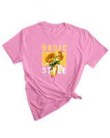 T-Shirt Woman Fashion Γυναικείο - Basic Yellow - Color Thumbnail PINK