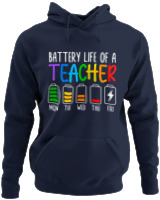 Φούτερ με κουκούλα - Battery Life Of A Teacher - Color Thumbnail Navy Blue