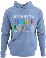Φούτερ με κουκούλα - Battery Life Of A Teacher - Color Thumbnail Blue Carolina