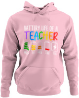 Φούτερ με κουκούλα - Battery Life Of A Teacher - Color Thumbnail Pink