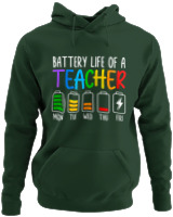Φούτερ με κουκούλα - Battery Life Of A Teacher - Color Thumbnail Κυπαρισσί