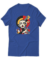 T-Shirt Αντρικό - Bauhaus Woman - Color Thumbnail Μπλε Ρουά