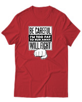 T-Shirt Αντρικό - Be Careful - Color Thumbnail Κόκκινο