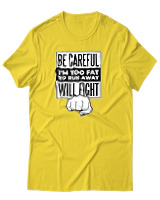 T-Shirt Αντρικό - Be Careful - Color Thumbnail Χρυσό Κίτρινο