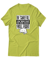 T-Shirt Αντρικό - Be Careful - Color Thumbnail Λαχανί