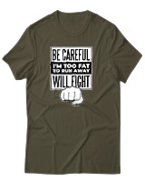 T-Shirt Αντρικό - Be Careful - Color Thumbnail Χακί