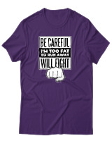 T-Shirt Αντρικό - Be Careful - Color Thumbnail Σκούρο Μωβ