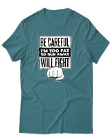 T-Shirt Αντρικό - Be Careful - Color Thumbnail Μπλε Πράσινο