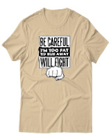 T-Shirt Αντρικό - Be Careful - Color Thumbnail Μπεζ