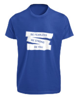T-Shirt Fit Αντρικό - Be Fearless - Color Thumbnail Μπλε Ρουά