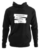 Φούτερ με κουκούλα Αντρικό - Be Fearless - Color Thumbnail Μαύρο