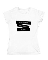 Κοριτσίστικο Κοντομανικο Παιδικό - Be Fearless - Color Thumbnail ΄Ασπρο