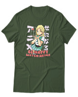 T-Shirt Αντρικό - Be Happy - Color Thumbnail Κυπαρισσί