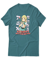 T-Shirt Αντρικό - Be Happy - Color Thumbnail Μπλε Πράσινο