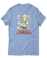 T-Shirt  Γυναικείο - Be Happy - Color Thumbnail Γαλάζιο