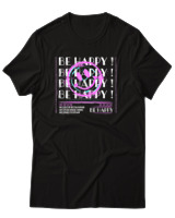T-Shirt Αντρικό - Be Happy - Color Thumbnail Μαύρο