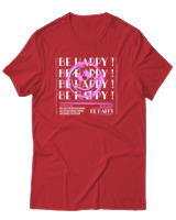 T-Shirt Αντρικό - Be Happy - Color Thumbnail Κόκκινο
