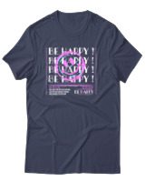 T-Shirt Αντρικό - Be Happy - Color Thumbnail Μπλε Γκρι