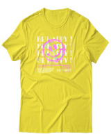 T-Shirt Αντρικό - Be Happy - Color Thumbnail Κίτρινο