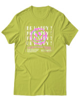 T-Shirt Αντρικό - Be Happy - Color Thumbnail Λαχανί