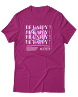 T-Shirt Αντρικό - Be Happy - Color Thumbnail Φουξια