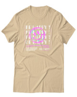 T-Shirt Αντρικό - Be Happy - Color Thumbnail Μπεζ