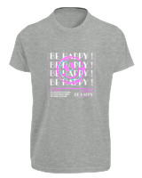 T-Shirt Fit Αντρικό - Be Happy - Color Thumbnail Γκρι Μελανζέ